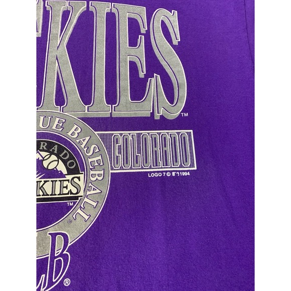 Vintage Colorado Rockies T Shirt Men's XL 1994 90s Single Stitch USA Logo 7 MLB - Picture 3 of 7